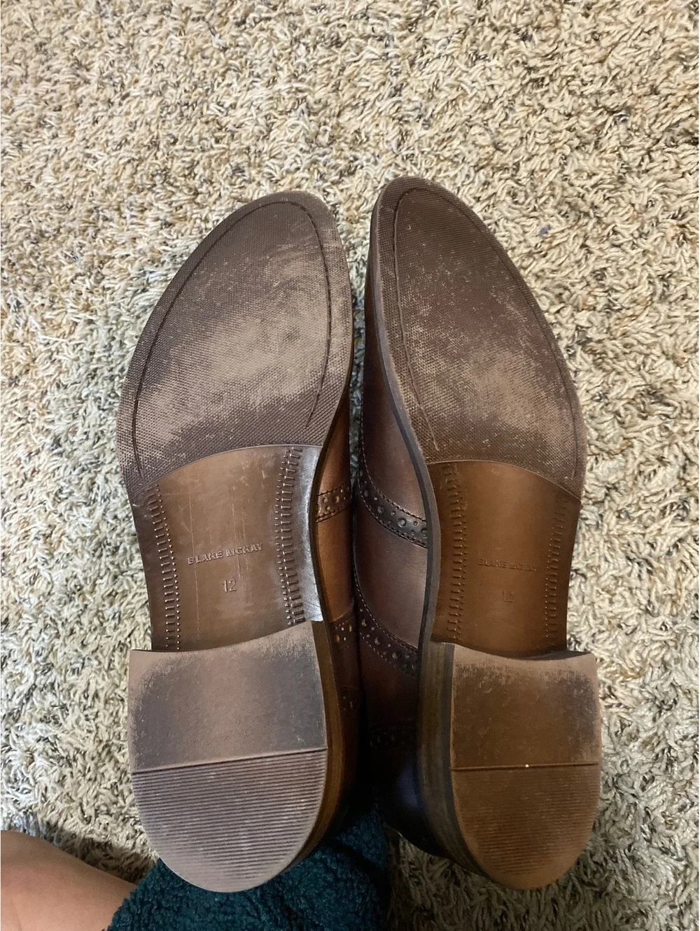 Blake Mckay Leather Wingtip Oxfords Mens Dark Brown